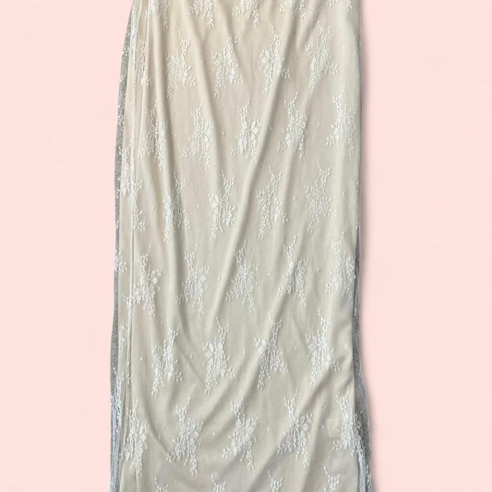 Cream lace maxi skirt